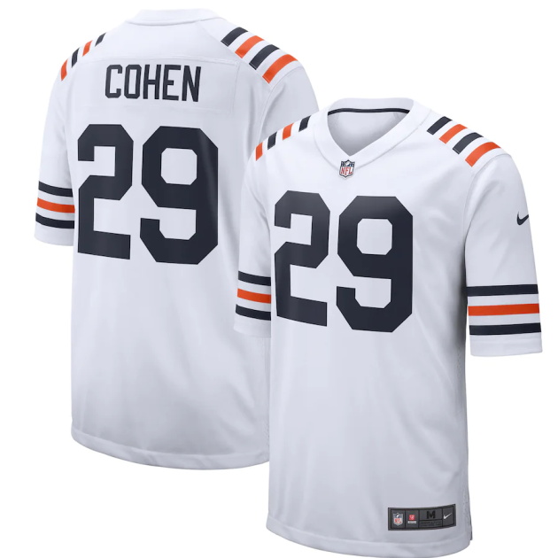 mens nike tarik cohen white chicago bears 2019 alternate classic game jersey